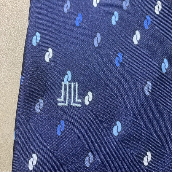 Lanvin Blue Tie 100% Silk Made in France - Picture 3 of 8